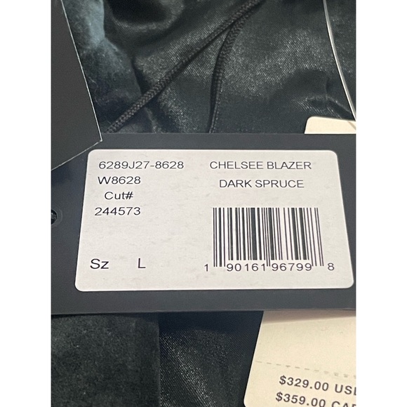 Anthropologie Paige Chelsea Velvet Blazer Sz L Dark Spruce Green NWT - Picture 9 of 16